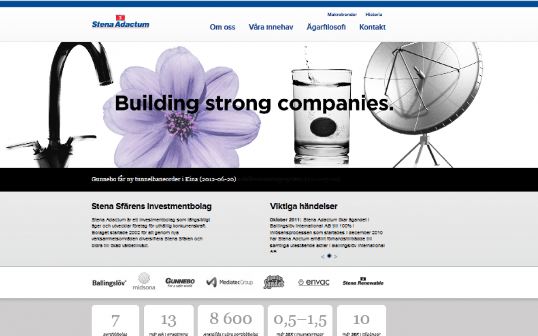 Stena Adactums hemsida