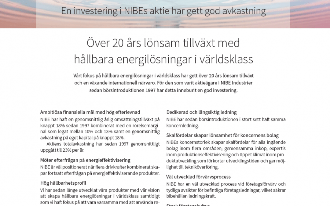 NIBE Årsredovisning 2017