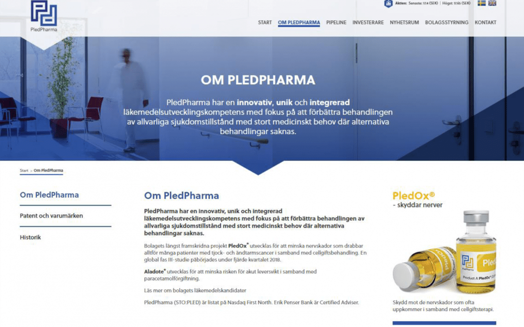 PledPharma hemsida
